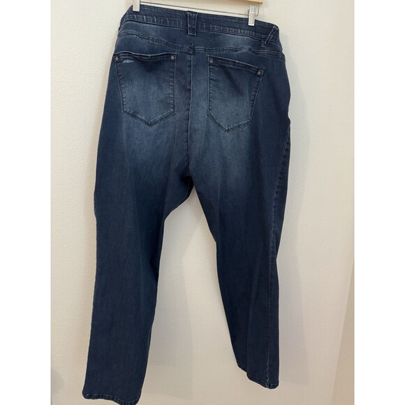 Wit And Wisdom Women’s Jeans Size 22W Stretch Distressed Blue Sliming Plus - Picture 3 of 7